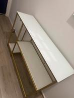 Side table wit en goud, Ophalen, Zo goed als nieuw, 25 tot 50 cm, Rechthoekig