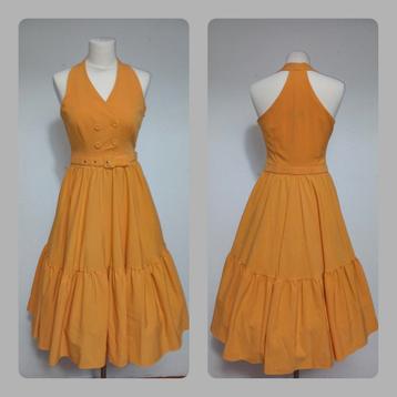 Vintage stijl Miss Candyfloss jurk geel mosterd mt XS beschikbaar voor biedingen