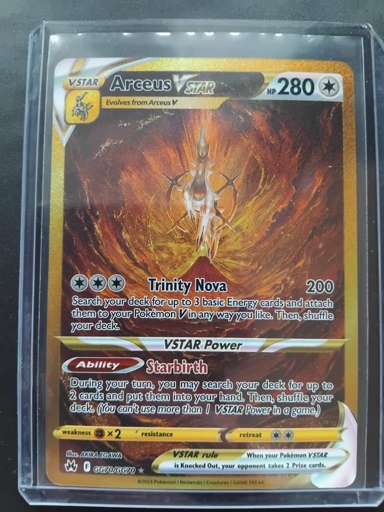 Arceus Vstar GG70/70 Crown Zenith, Ophalen of Verzenden, Zo goed als nieuw, Losse kaart, Foil
