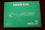 Honda PX50 1982 parts list PX 50 onderdelen boek, Ophalen of Verzenden