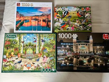Vier puzzels - 1000 stukjes beschikbaar voor biedingen