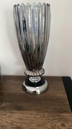 Glazen schaal/mand met zilveren voet, Schaal, Rond, Ophalen of Verzenden, Glas