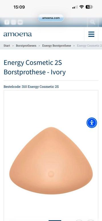 Amoena borstprothese energy cosmetics 2S beschikbaar voor biedingen