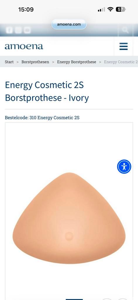 Amoena borstprothese energy cosmetics 2S, Sieraden, Tassen en Uiterlijk, Uiterlijk | Lichaamsverzorging, Zo goed als nieuw, Ophalen of Verzenden