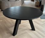Woood Rhonda eettafel zwart rond 130cm, Huis en Inrichting, Tafels | Eettafels, Ophalen, Gebruikt, Vier personen, 100 tot 150 cm