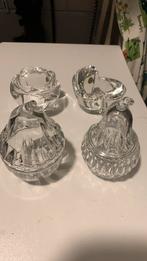 Kristallen jampotje en 2 waxine kristal houders, Antiek en Kunst, Antiek | Glas en Kristal, Ophalen of Verzenden