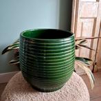 Groen geglazuurde bloempot "Bela Arte"/25 cm.hoog, Tuin en Terras, Rond, Binnen, Zo goed als nieuw, Minder dan 40 cm