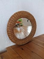 Vintage rotan ikea spiegel jaren 90 rond., Minder dan 100 cm, Rond, Ophalen of Verzenden, Zo goed als nieuw