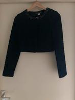 CROP JASJE BOUCLÉ, Kleding | Dames, Jasjes, Kostuums en Pakken, H&M, Zwart, Ophalen of Verzenden, Zo goed als nieuw