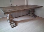 Robuuste kloostertafel 6 tot 8 personen van stevig hout, Huis en Inrichting, Ophalen, Gebruikt, 100 tot 150 cm, 200 cm of meer