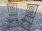 Sierlijke roestige bistro stoelen, stabiel en inklapbaar, Inklapbaar, Gebruikt, Metaal, Ophalen