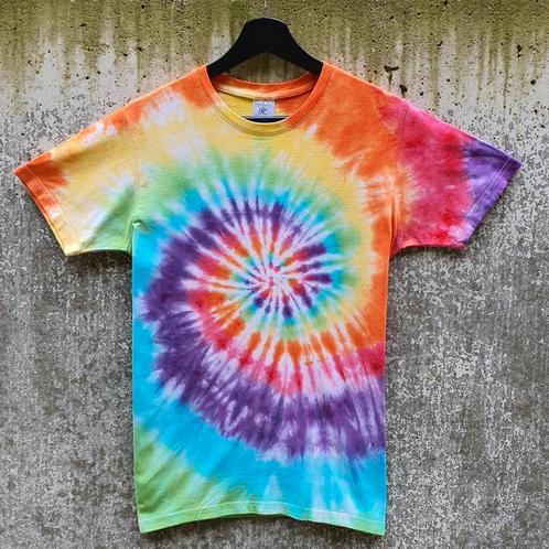 Regenboog spiral tie dye zomer t-shirt unisex maat XS, Kleding | Dames, T-shirts, Nieuw, Maat 34 (XS) of kleiner, Overige kleuren