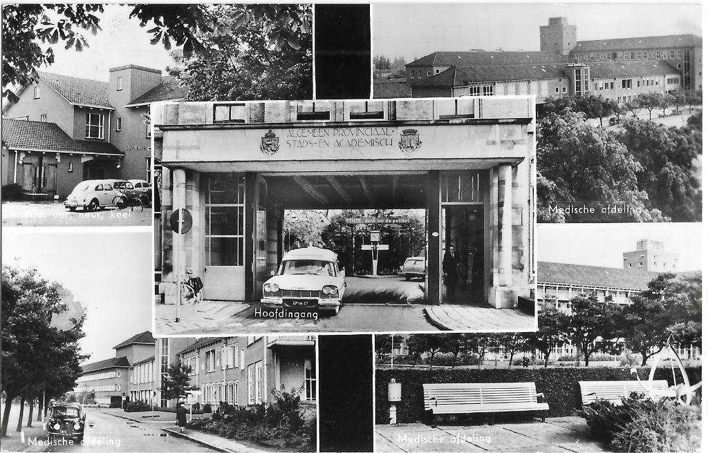 Groningen, Academisch Ziekenhuis, ambulance, KNO, Med. afd., Verzenden, 1960 tot 1980, Gelopen, Groningen