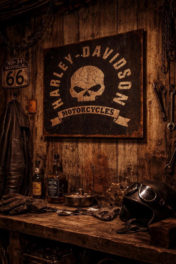 Mooi groot zeldzaam Harley Davidson bord !, Motoren, Accessoires | Overige, Gebruikt, Ophalen