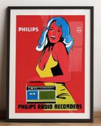 PHILIPS RADIO RECORDERS Vintage Reclame poster, Verzamelen, Merken en Reclamevoorwerpen, Verzenden, Nieuw, Overige typen