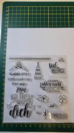 Stempelset duits, Hobby en Vrije tijd, Stempelen, Ophalen of Verzenden, Zo goed als nieuw, Clearstamp