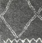 Vloerkleed hoogpolig (3,5cm) grijs en wit, 160x230cm, IZGST, Ophalen, Design, modern, ruit motief, industrieel, 150 tot 200 cm