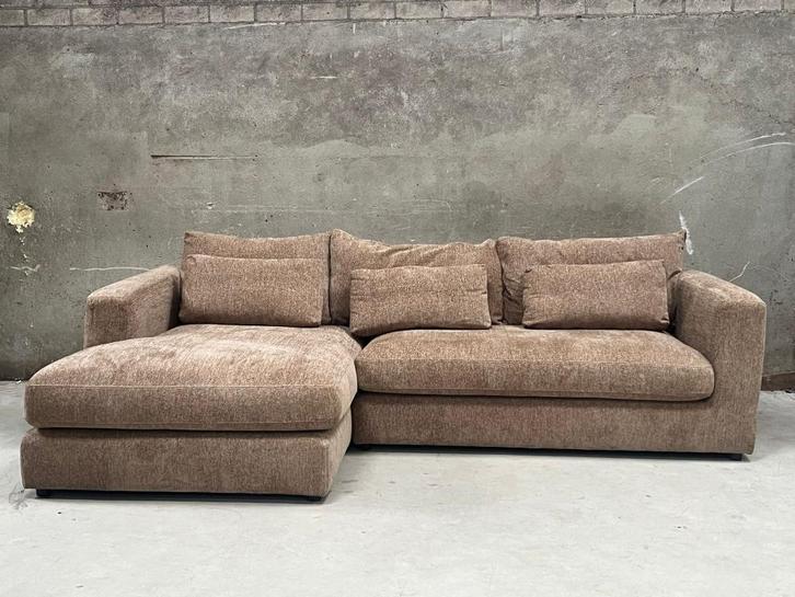 !!ACTIE!! Hoekbank Max latte gerecycled stof RETOURDEAL, Huis en Inrichting, Banken | Bankstellen, Nieuw, Hoekbank