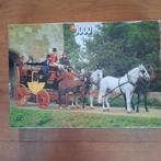 Jumbo puzzel koets met paarden, Hobby en Vrije tijd, Ophalen of Verzenden, 500 t/m 1500 stukjes, Zo goed als nieuw, Legpuzzel