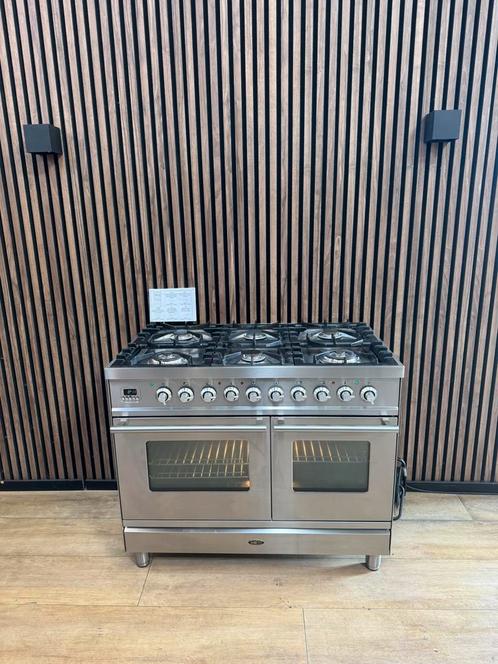 Luxe Rvs Boretti 6-pits Fornuis 100 cm (Gratis bezorgen), Witgoed en Apparatuur, Fornuizen, Zo goed als nieuw, Vrijstaand, Gas