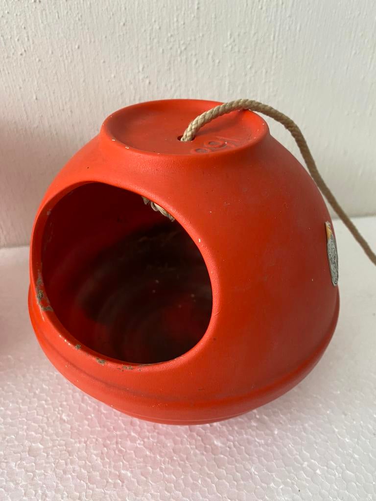 Modica Gouda oranje Keramobile en bloempot , jaren 60, Gebruikt, Rond, Binnen, Ophalen of Verzenden