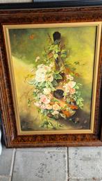 Schilderij met gitaar en bloemenop doek, Ophalen