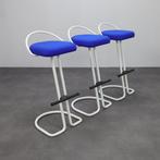 Set of 3 Postmodern Bar Stools, 1980s, Ophalen, Gebruikt, 60 tot 90 cm, Metaal
