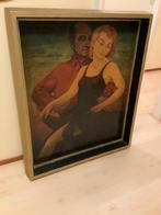 Danspaar op houten paneel, Ophalen of Verzenden