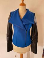 Blauw wollen jas/jack  met leren mouwen ZAPA Italiaans, Blauw, Ophalen of Verzenden, Zo goed als nieuw, Zapa
