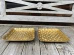 Bloomingville.Goudkleurige schalen 2stuks Pauw design, Huis en Inrichting, Ophalen of Verzenden, Zo goed als nieuw, Rond, Overige materialen