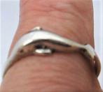 Ring met dolfijn, gelukbrenger, 925 zilver. (74), Sieraden, Tassen en Uiterlijk, Ringen, Ophalen, Zo goed als nieuw, 17 tot 18