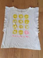 Wit, geel roze Marccain t-shirt mt 3=L., Marc Cain, Wit, Maat 42/44 (L), Ophalen of Verzenden