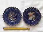 Klein kobalt-blauw wandbordje met Pauwmotief (China/Japan), Ophalen of Verzenden