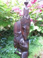 waardevol prachtig zwaar beeld uit coromandel hout gesneden, Antiek en Kunst, Kunst | Beelden en Houtsnijwerken, Ophalen of Verzenden