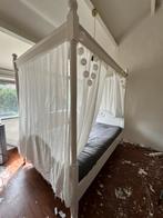 Hemelbed 2 persoons hout met spiraalbodem auping, Huis en Inrichting, Slaapkamer | Bedden, Ophalen, Gebruikt, Eenpersoons, Wit