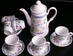 Koffie servies bloemdecoratie kan en 6 kop en schotels en ko, Nieuw, Ophalen of Verzenden, Overige stijlen, Kop(pen) en/of Schotel(s)