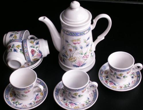 Koffie servies bloemdecoratie kan en 6 kop en schotels en ko, Huis en Inrichting, Keuken | Servies, Nieuw, Kop(pen) en/of Schotel(s)