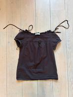 Bruin M boho linnen top Zara TRF pofmouwtjes bohemian strik, Maat 38/40 (M), Bruin, Ophalen of Verzenden, Korte mouw