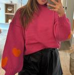 Pullover trui hearts orange Fuchsia roze hartjes oranje l/ x, Ophalen of Verzenden, Nieuw, Oranje