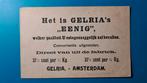 Amsterdam Gelria's Eenig fabriek Gelria - appelstroop ?, Verzamelen, Ophalen of Verzenden, Voor 1920, Ongelopen, Noord-Holland