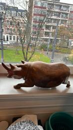 Massief houten neushoorn, Antiek en Kunst, Kunst | Beelden en Houtsnijwerken, Ophalen