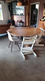 Ronde eikenhouten tafel - doorsnee 140cm, Huis en Inrichting, Tafels | Eettafels, Ophalen, Gebruikt, Rond, Vijf personen of meer