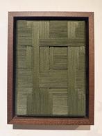 Handgemaakt kunstwerk green lines 13x18 cm, Ophalen of Verzenden