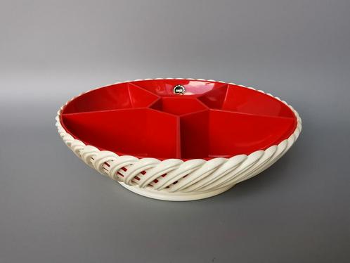 Retro vintage Emsa hapjes snack schaal met origineel etiket, Verzamelen, Retro, Huis en Inrichting, Verzenden
