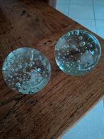 Twee glazen presse-papiers met luchtbellen, Antiek en Kunst, Antiek | Glas en Kristal, Ophalen of Verzenden