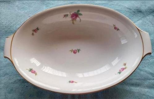Rosenthal Germany diepe ovale schaal roze roosjes gouden bie, Antiek en Kunst, Antiek | Schalen, Ophalen of Verzenden