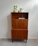 Vintage teakhouten highboard/kast, jaren 60/Deens design, Huis en Inrichting, Kasten | Ladekasten, Ophalen, Gebruikt, 1 of 2 laden