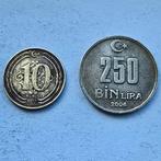 Turkse Munten - 10 Kurus & 250 Bin Lira, Postzegels en Munten, Ophalen of Verzenden, Losse munt