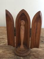 Miniatuur houten Art Deco Maria in houten koepel, Antiek en Kunst, Kunst | Beelden en Houtsnijwerken, Ophalen