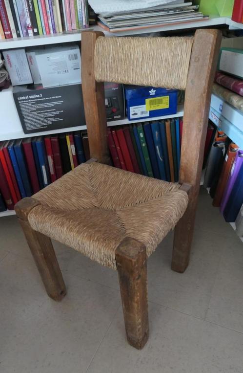 3 rieten stoelen,  vintage, samen slechts 15 euro, Huis en Inrichting, Stoelen, Gebruikt, Drie, Hout, Riet of Rotan, Bruin, Ophalen